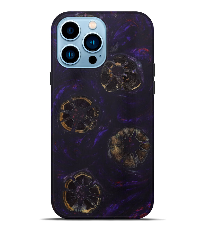 iPhone 14 Pro Max Wood+Resin Live Edge Phone Case - Jaron (Purple, 619571)