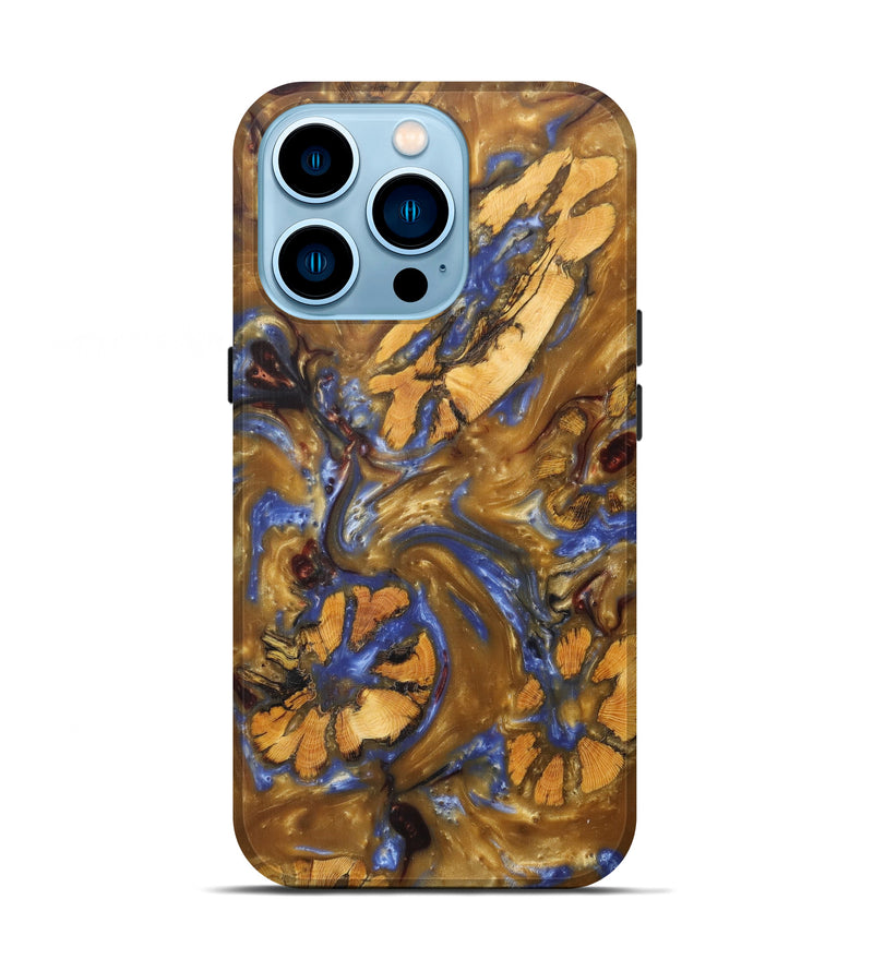 iPhone 14 Pro Wood+Resin Live Edge Phone Case - Kamren (Metallic, 616864)
