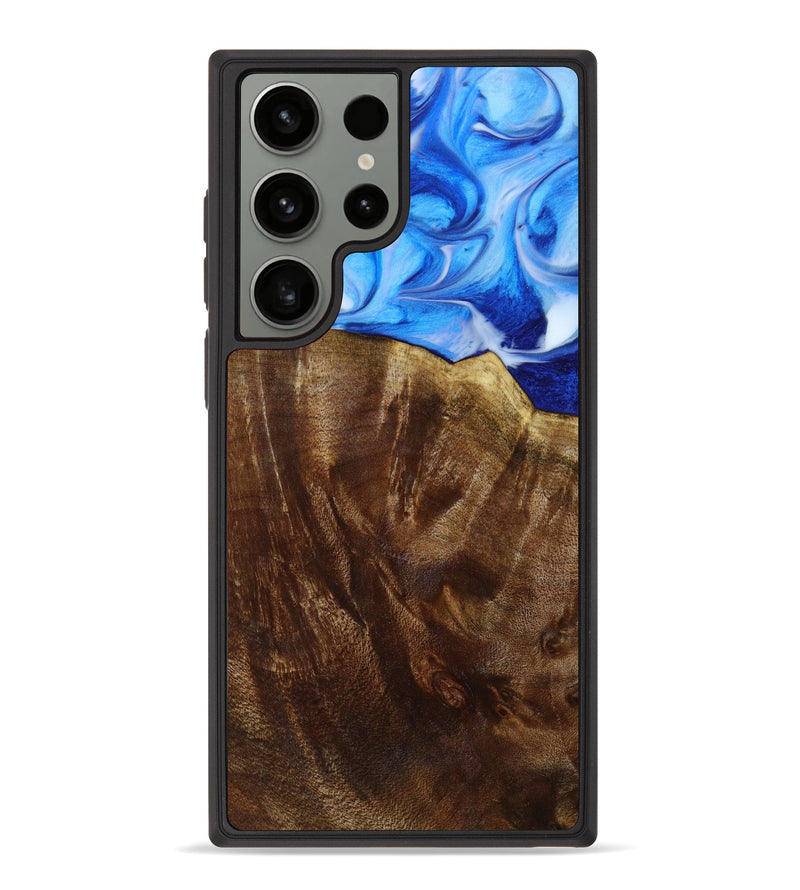 Galaxy S23 Ultra Wood+Resin Phone Case - Cheyanne (Blue, 646582)