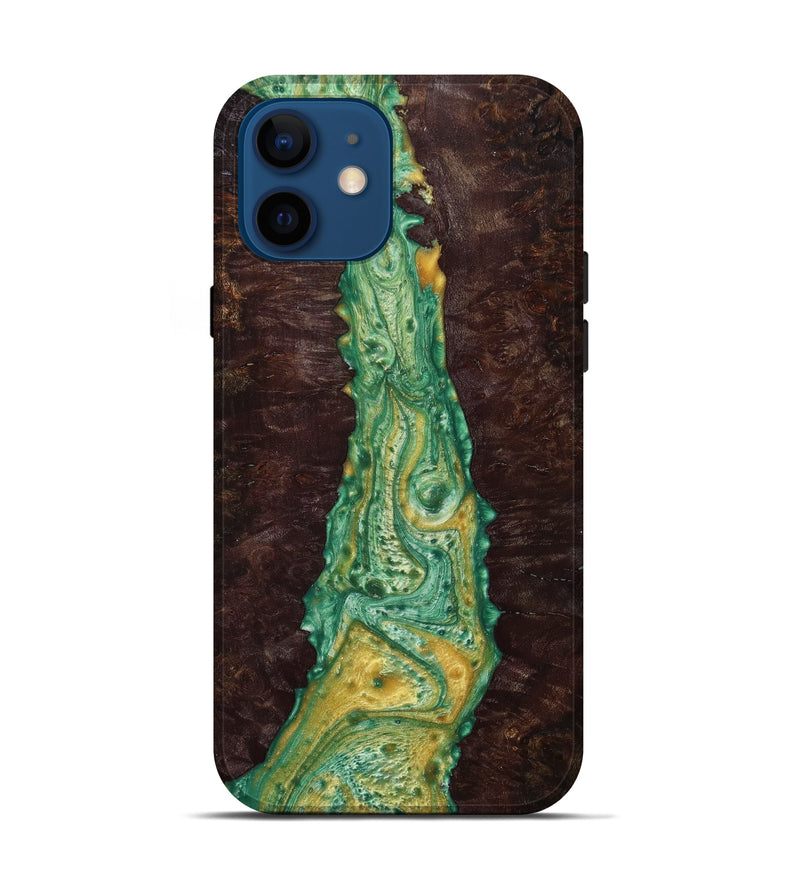 iPhone 12 Wood+Resin Live Edge Phone Case - Kennedy (Green, 639002)