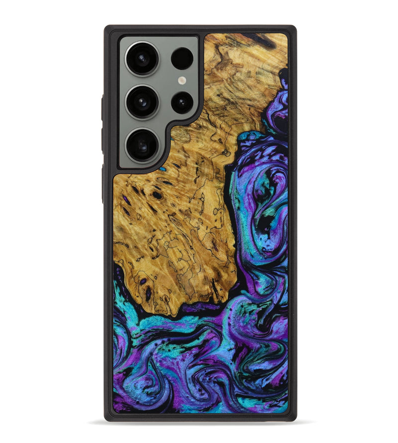 Galaxy S23 Ultra Wood+Resin Phone Case - Bridget (Purple, 644926)