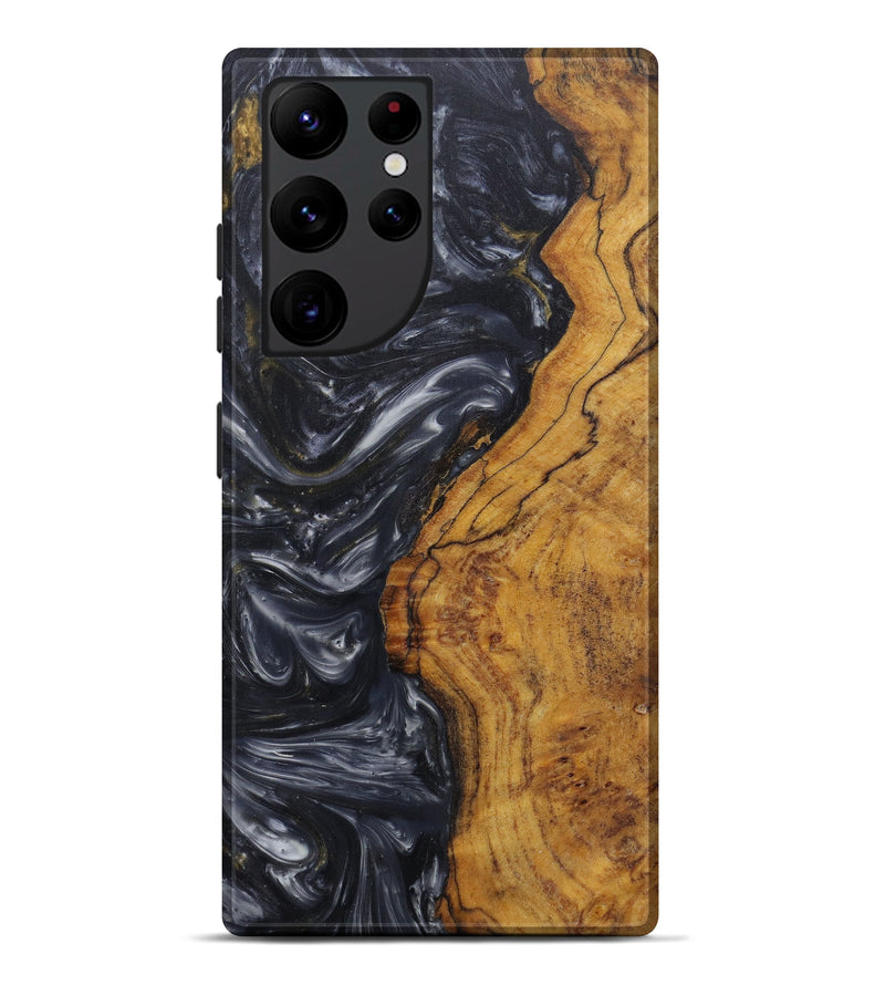 Galaxy S22 Ultra Wood+Resin Live Edge Phone Case - Farid (Pure Black, 594857)