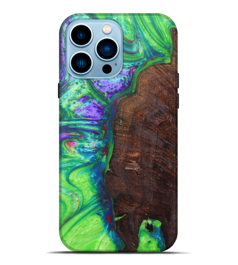 iPhone 14 Pro Max Wood+Resin Live Edge Phone Case - Norrie (Artist Pick, 608639)