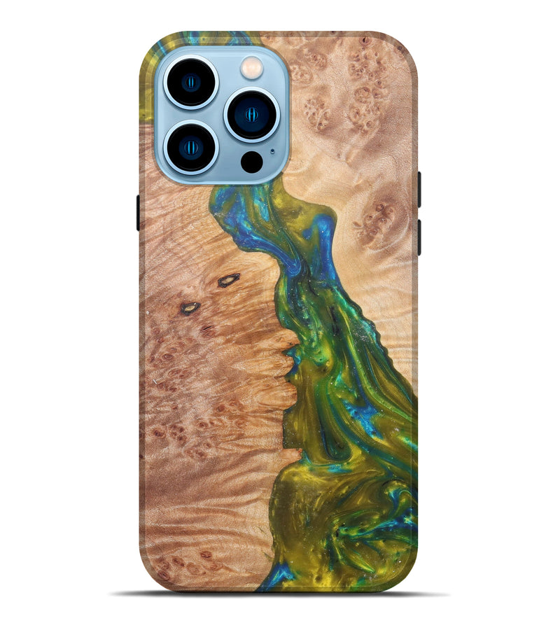 iPhone 14 Pro Max Wood+Resin Live Edge Phone Case - Sunny (Artist Pick, 606869)