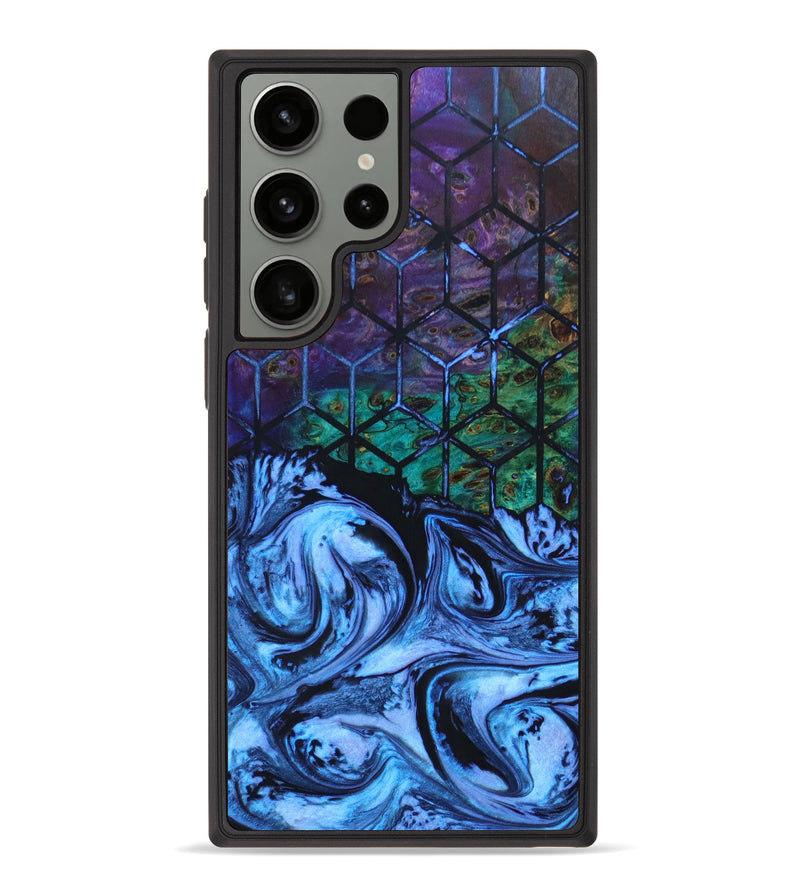 Galaxy S23 Ultra Wood+Resin Phone Case - Violet (Pattern, 639816)