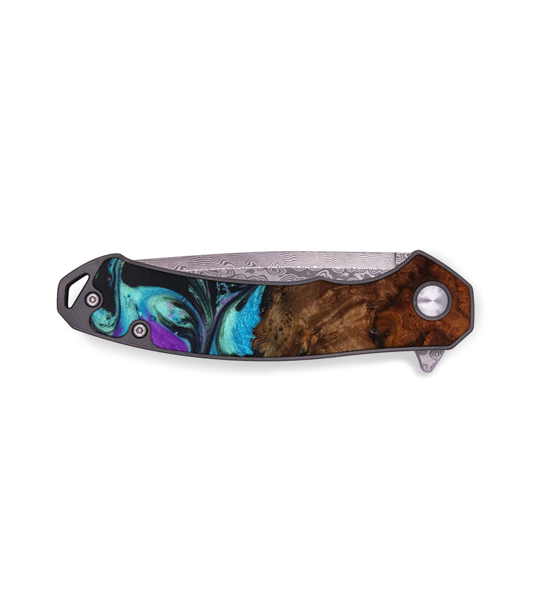 EDC Wood+Resin Pocket Knife - Baylee (Purple, 642645)