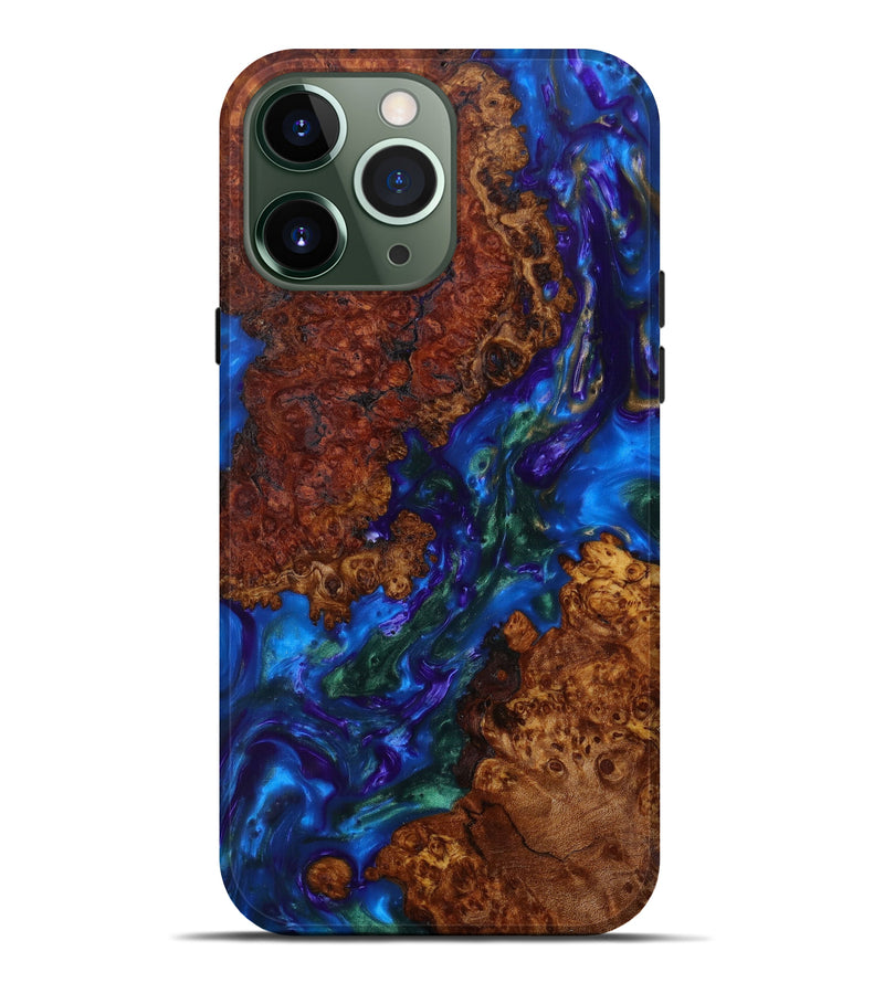 iPhone 13 Pro Max Wood+Resin Live Edge Phone Case - Sonny (Dark Blue, 610393)