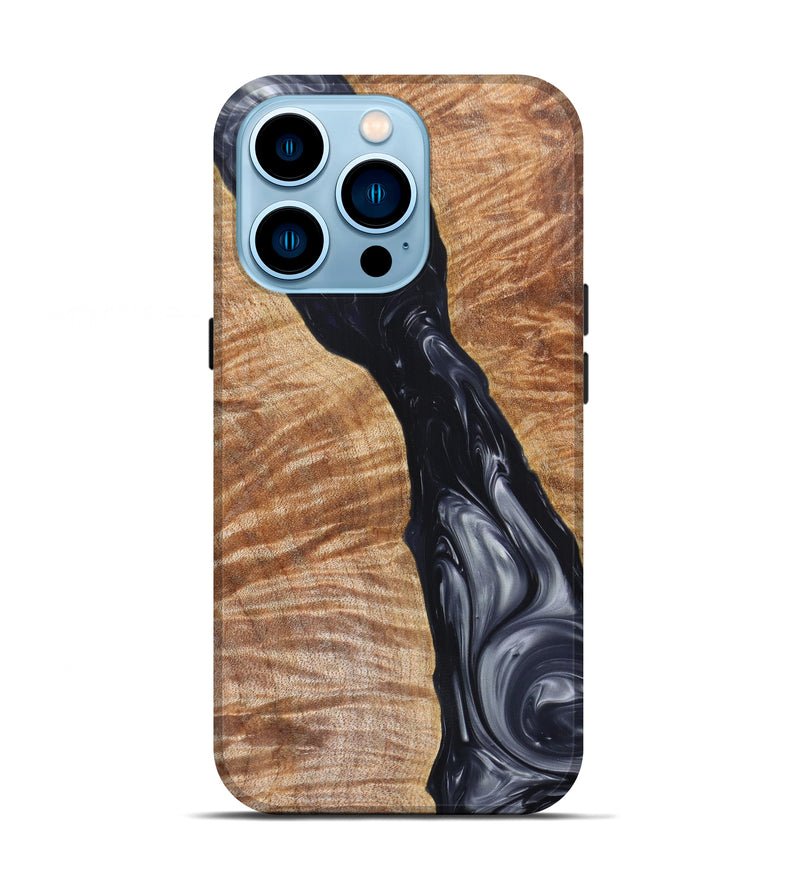 iPhone 14 Pro Wood+Resin Live Edge Phone Case - Abdiel (Black & White, 616920)