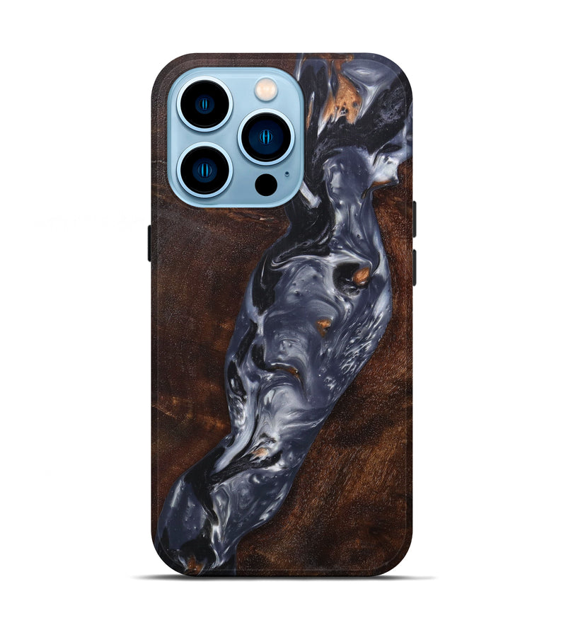 iPhone 14 Pro Wood+Resin Live Edge Phone Case - Gilli (Metallic, 605194)