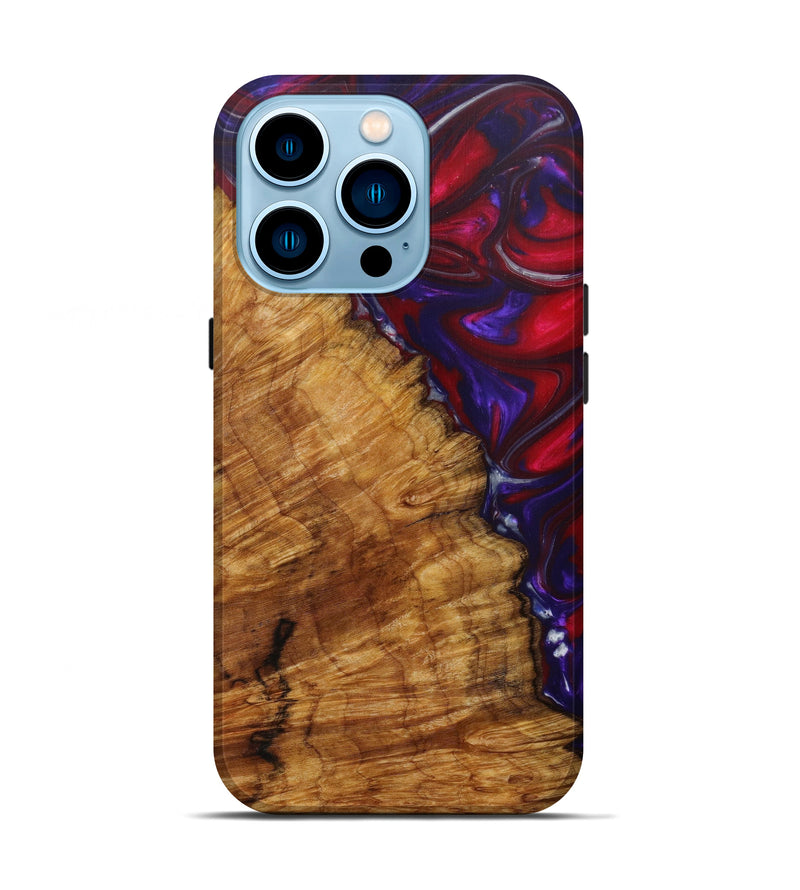 iPhone 14 Pro Wood+Resin Live Edge Phone Case - Addisyn (Purple, 610286)