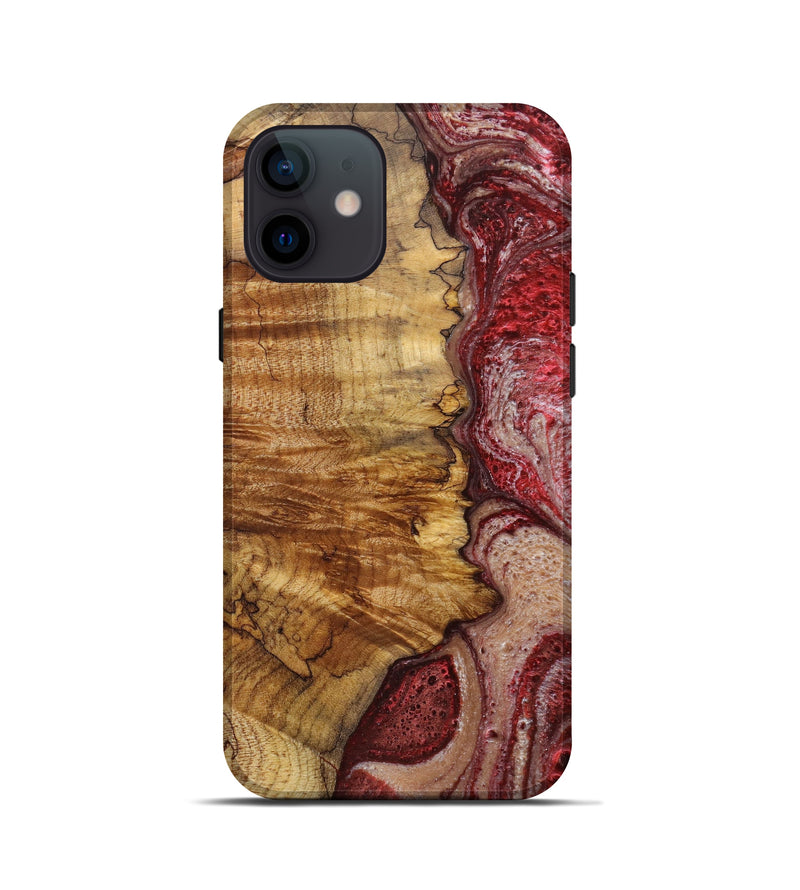 iPhone 12 mini Wood+Resin Live Edge Phone Case - Italo (Red, 633846)