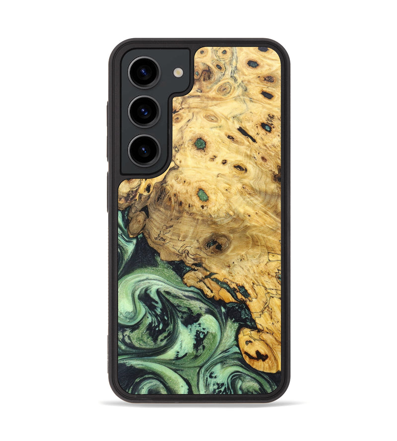 Galaxy S23 Wood+Resin Phone Case - Ilene (Green, 624754)