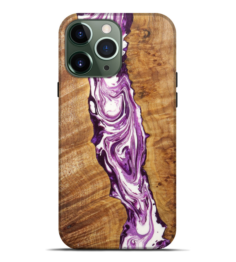iPhone 13 Pro Max Wood+Resin Live Edge Phone Case - Corey (Purple, 642812)