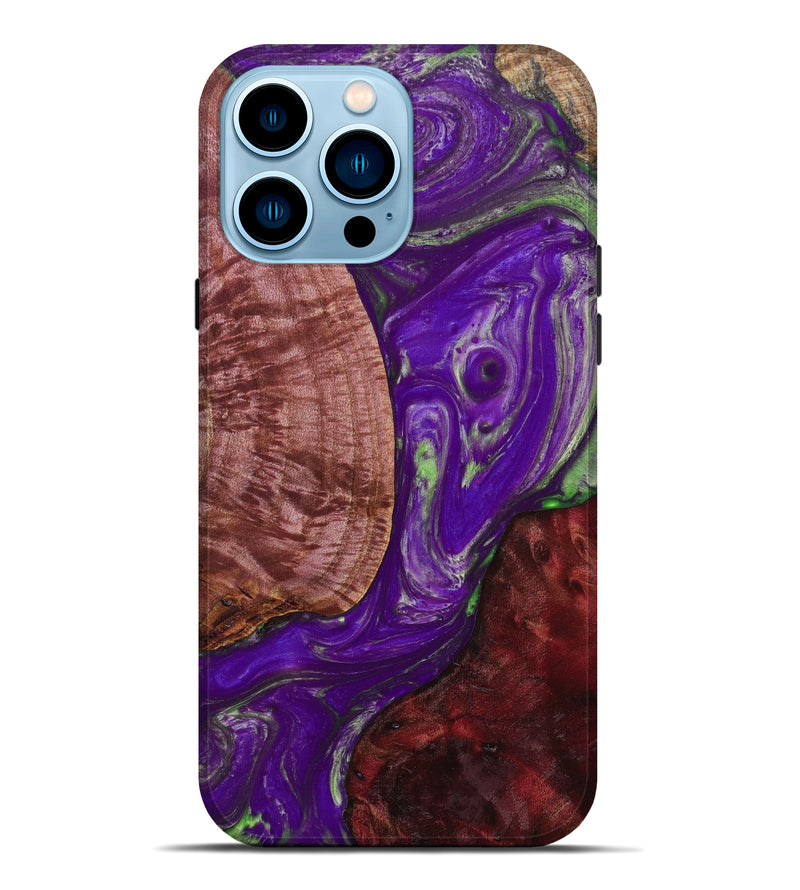 iPhone 14 Pro Max Wood+Resin Live Edge Phone Case - Bria (Purple, 639579)