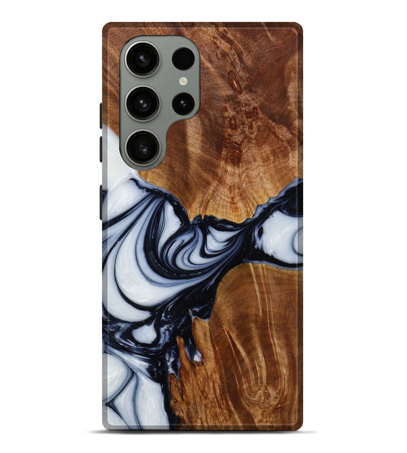 Galaxy S23 Ultra Wood+Resin Live Edge Phone Case - Calvin (Black & White, 646300)