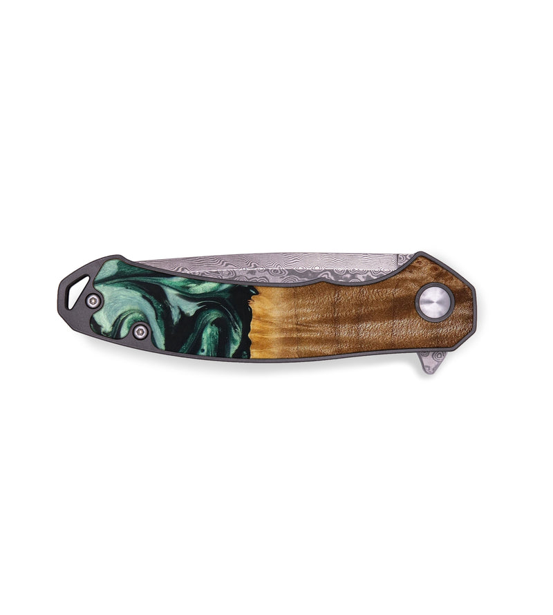 EDC Wood+Resin Pocket Knife - Aitana (Green, 641899)