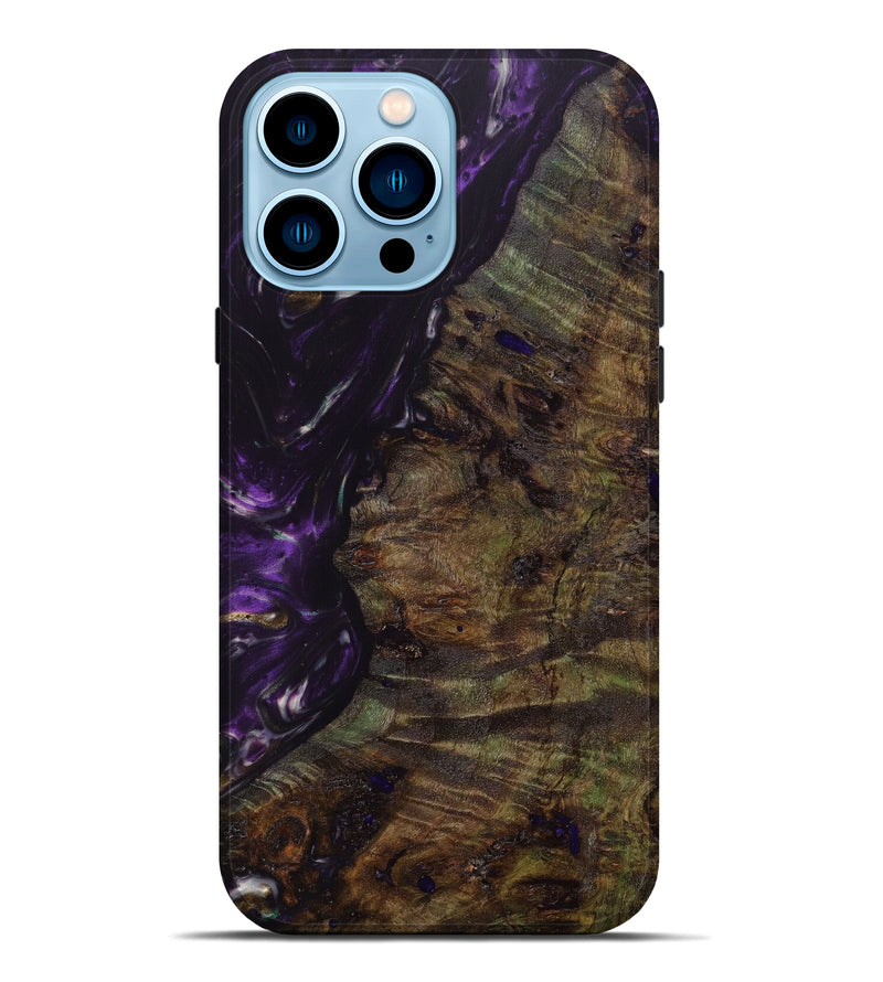 iPhone 14 Pro Max Wood+Resin Live Edge Phone Case - Myla (Purple, 631242)