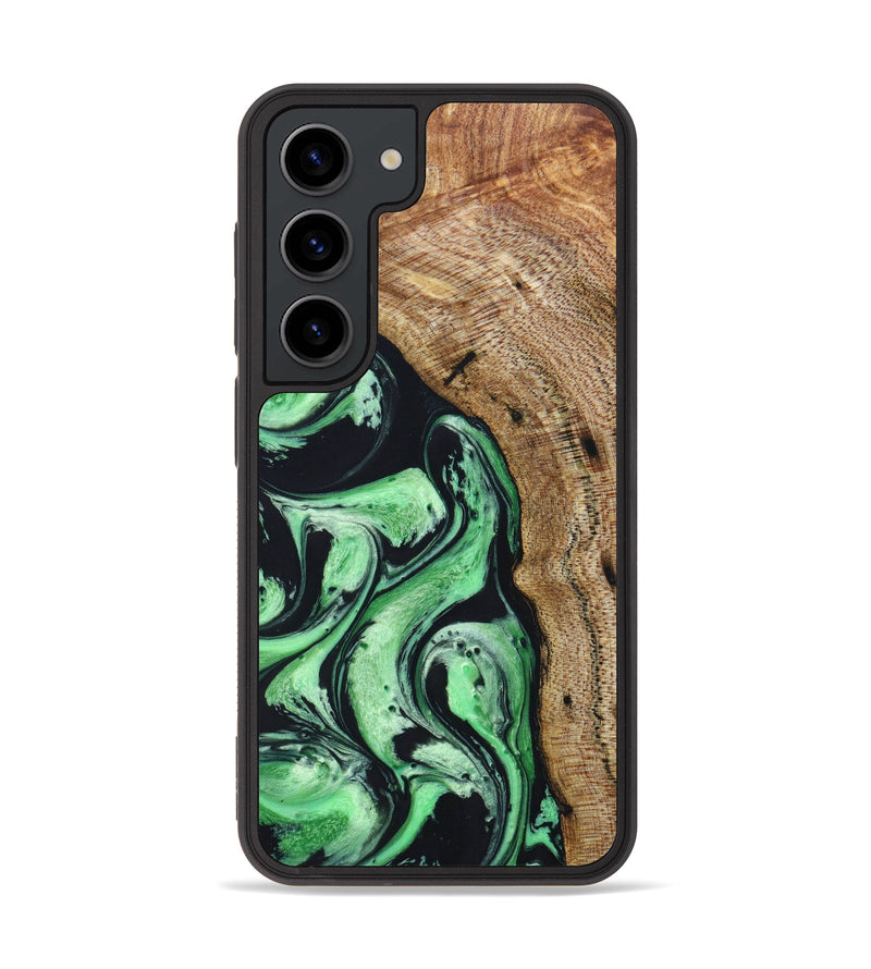 Galaxy S23 Wood+Resin Phone Case - Ally (Green, 632567)