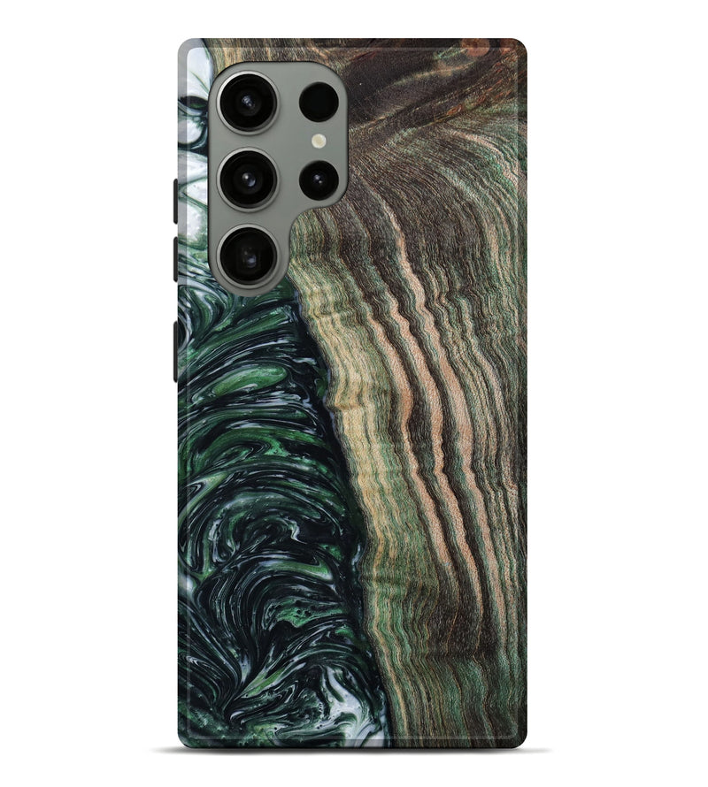 Galaxy S23 Ultra Wood+Resin Live Edge Phone Case - Zev (Green, 622948)
