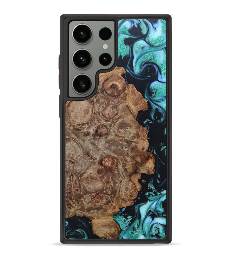Galaxy S23 Ultra Wood+Resin Phone Case - Peyton (Green, 629670)
