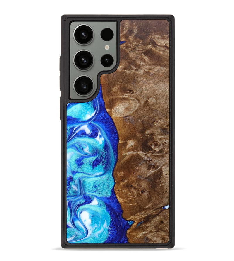 Galaxy S23 Ultra Wood+Resin Phone Case - Oleta (Blue, 632093)