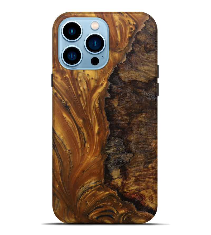 iPhone 14 Pro Max Wood+Resin Live Edge Phone Case - Luke (Metallic, 591399)