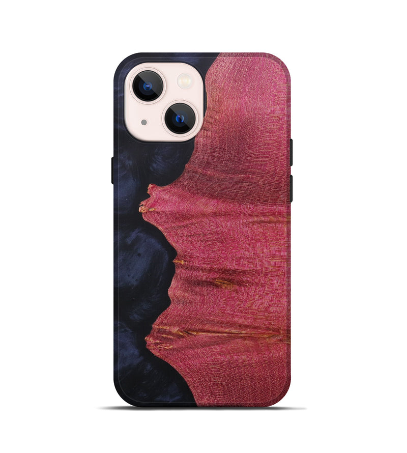 iPhone 13 mini Wood+Resin Live Edge Phone Case - Dau (Pure Black, 604547)