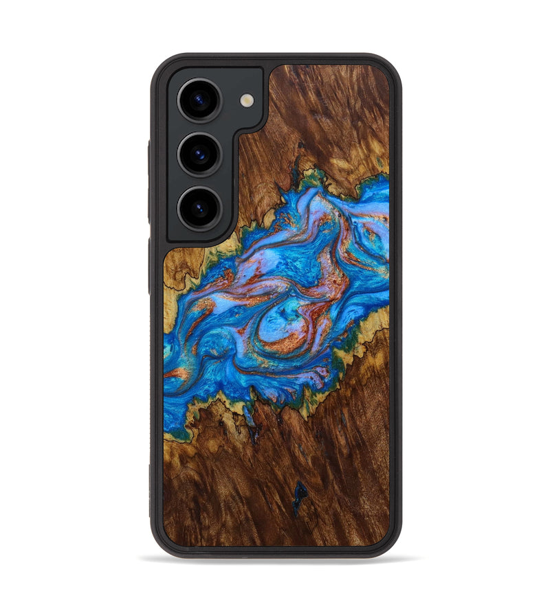 Galaxy S23 Wood+Resin Phone Case - Ryder (Teal & Gold, 644632)