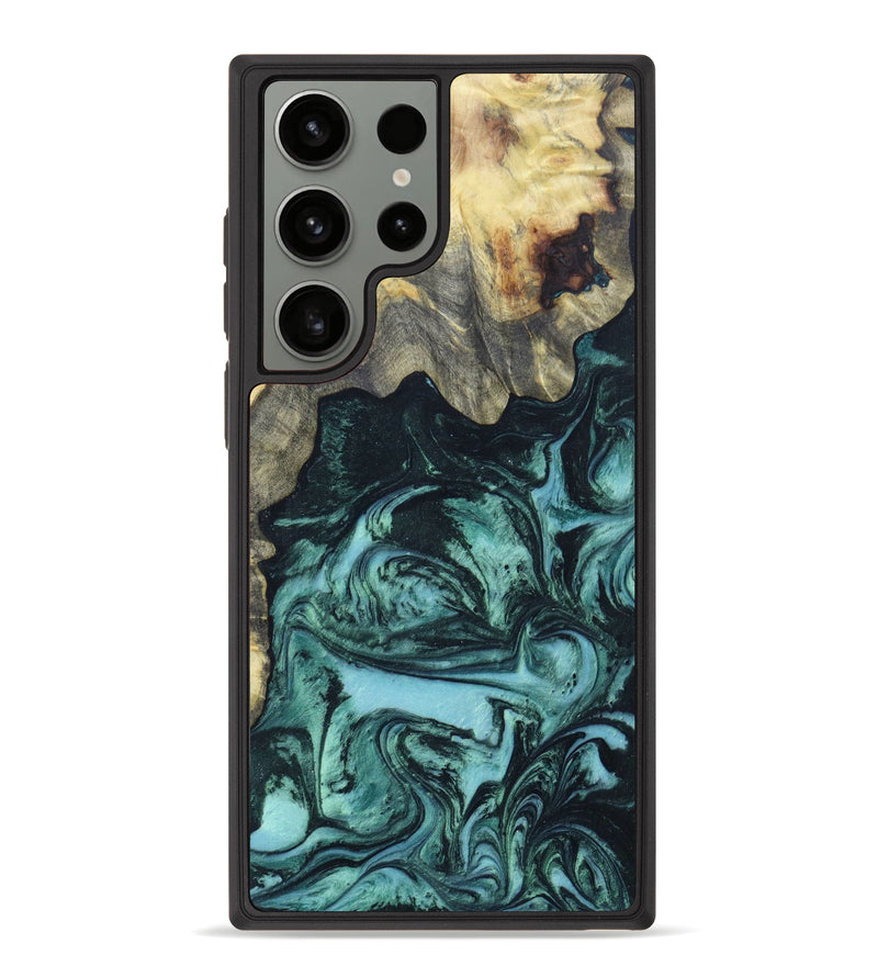 Galaxy S23 Ultra Wood+Resin Phone Case - Jaxxon (Green, 621010)