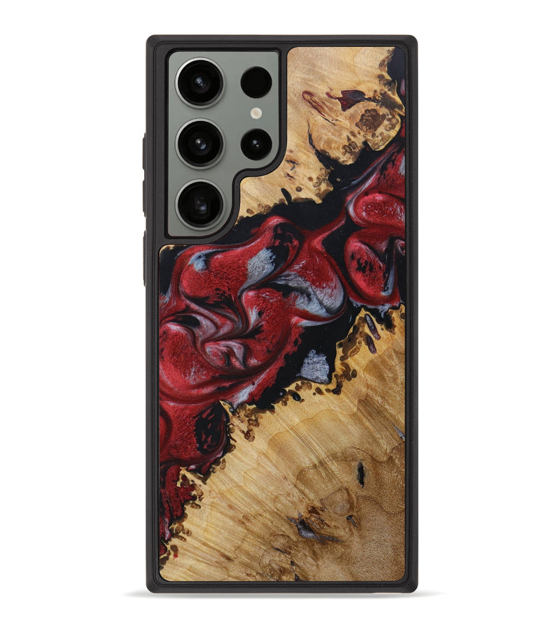 Galaxy S23 Ultra Wood+Resin Phone Case - Shaquille (Red, 621018)