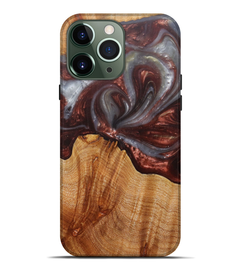 iPhone 13 Pro Max Wood+Resin Live Edge Phone Case - Jimmy (Metallic, 597380)