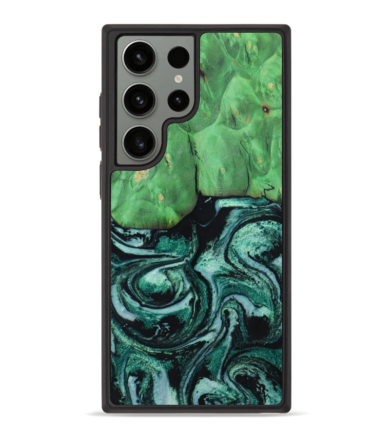 Galaxy S23 Ultra Wood+Resin Phone Case - Kadyn (Green, 621786)