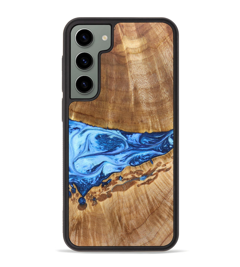 Galaxy S23 Plus Wood+Resin Phone Case - Noelle (Blue, 636716)