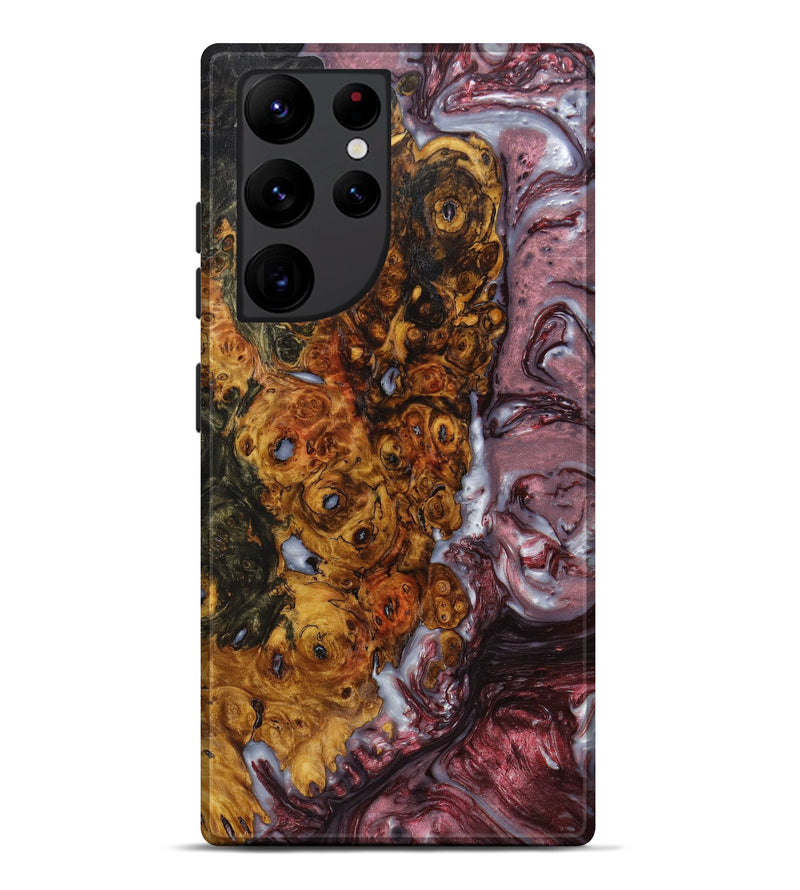 Galaxy S22 Ultra Wood+Resin Live Edge Phone Case - Lillianna (Red, 633059)