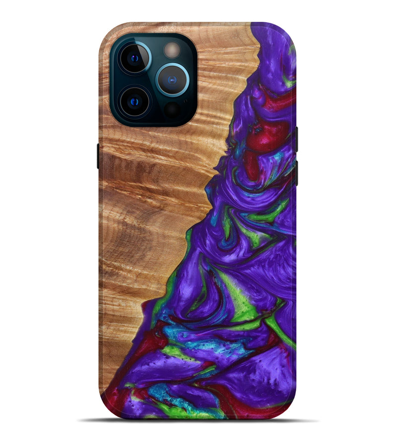 iPhone 12 Pro Max Wood+Resin Live Edge Phone Case - Wini (Purple, 596321)