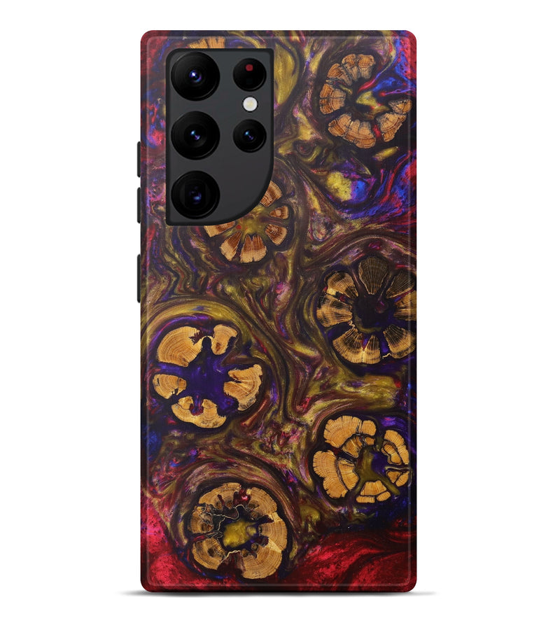 Galaxy S22 Ultra Wood+Resin Live Edge Phone Case - Bevvy (Dark Red, 605536)