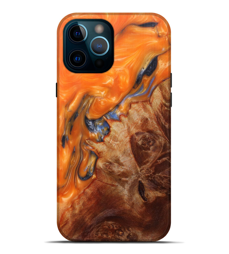 iPhone 12 Pro Max Wood+Resin Live Edge Phone Case - Dagmar (Dark Red, 596333)
