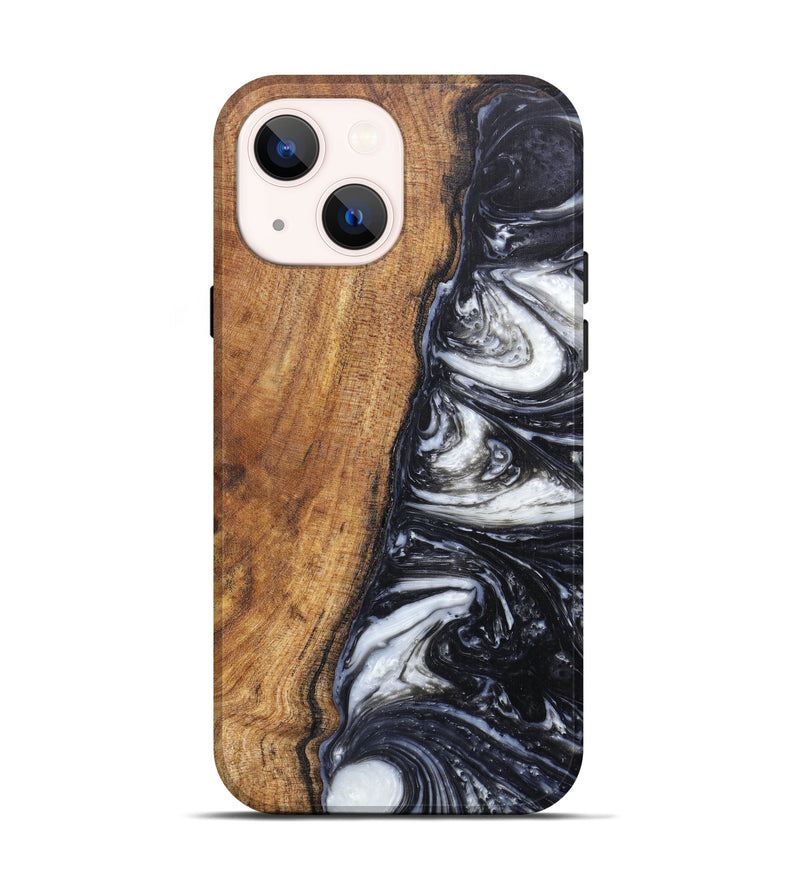 iPhone 13 Wood+Resin Live Edge Phone Case - Tab (Black & White, 607204)