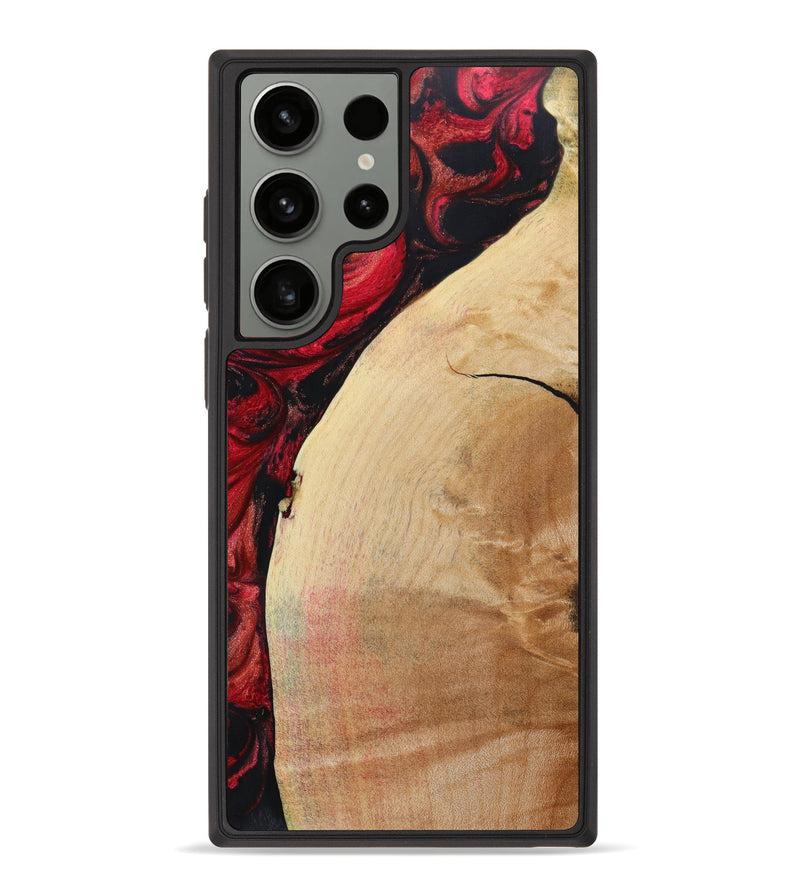 Galaxy S23 Ultra Wood+Resin Phone Case - Venita (Red, 622405)