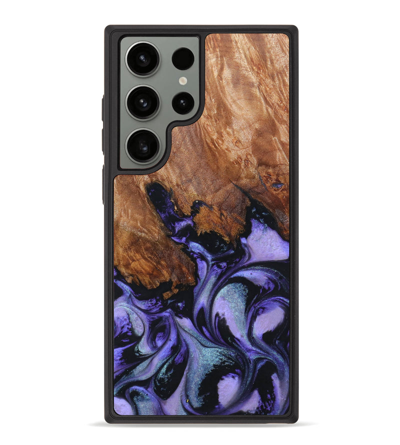 Galaxy S23 Ultra Wood+Resin Phone Case - Devin (Purple, 630627)