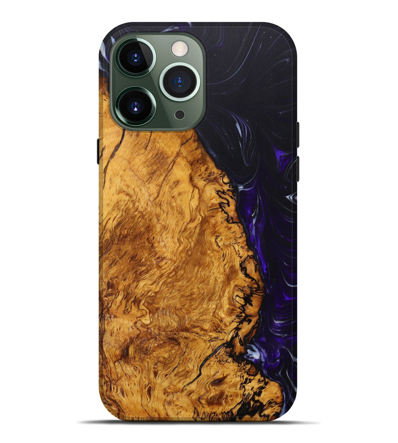 iPhone 13 Pro Max Wood+Resin Live Edge Phone Case - Cornell (Purple, 632811)