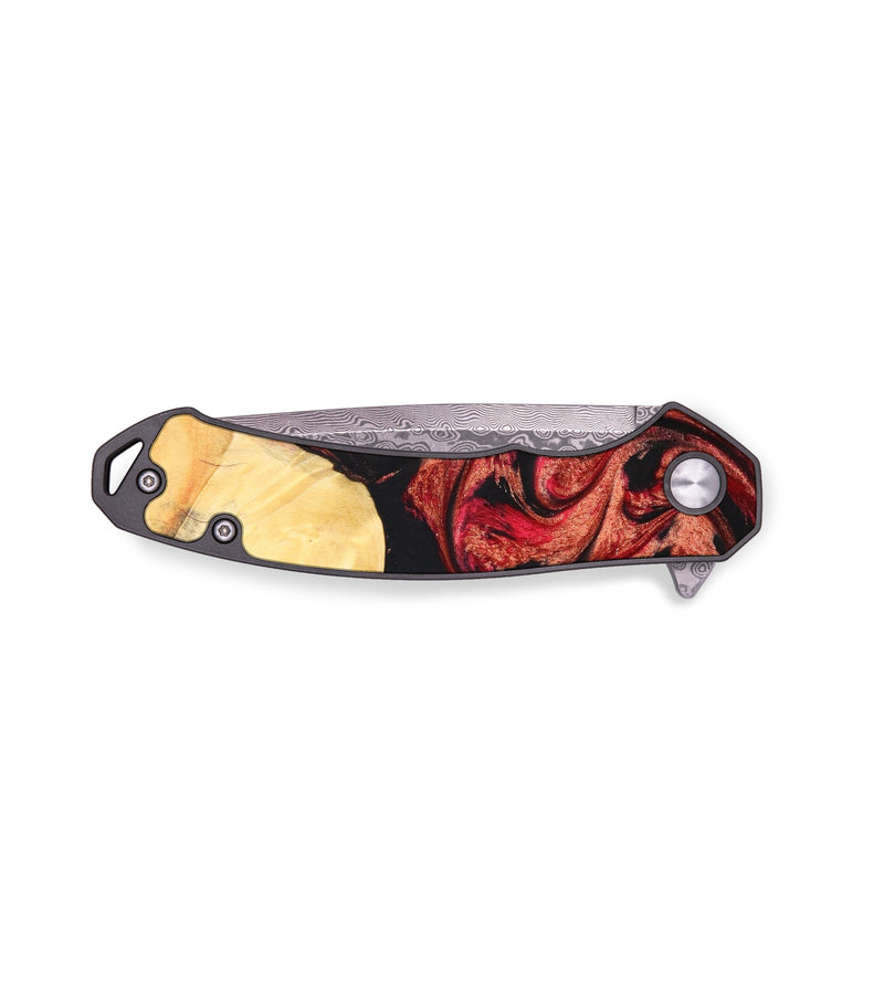 EDC Wood+Resin Pocket Knife - Nasir (Red, 636514)