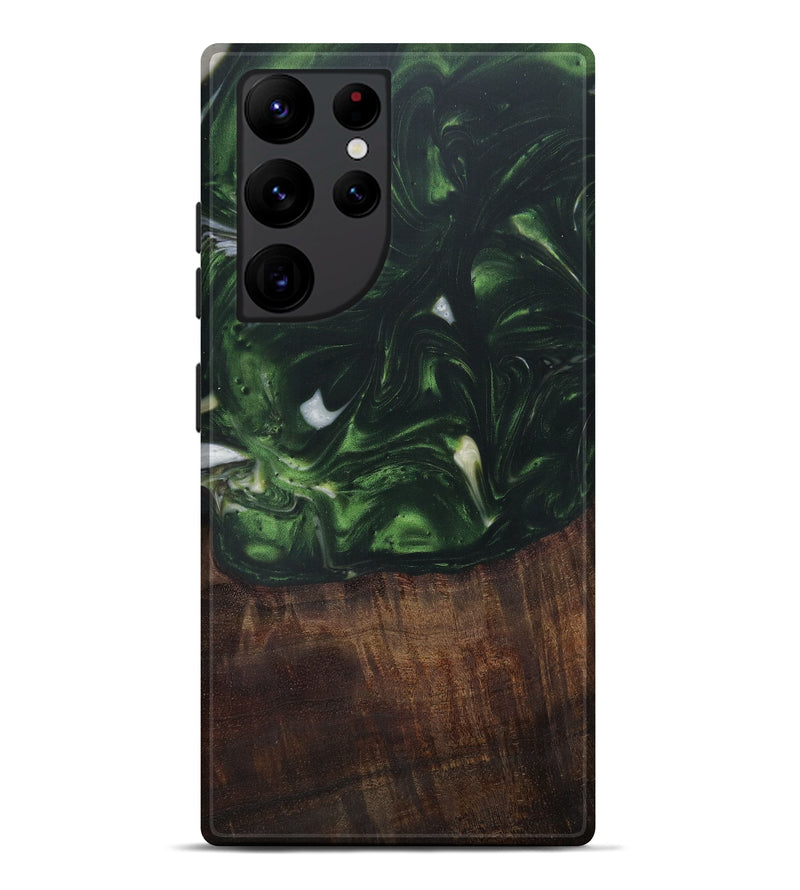 Galaxy S22 Ultra Wood+Resin Live Edge Phone Case - Eoin (Dark Green, 577461)