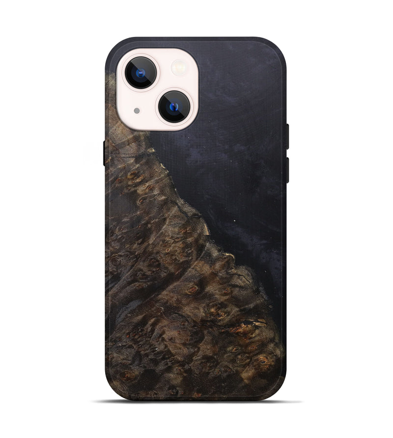 iPhone 13 Wood+Resin Live Edge Phone Case - Devora (Pure Black, 607135)