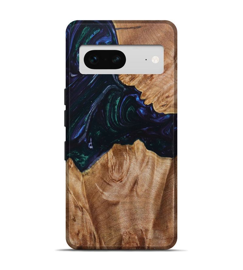 Pixel 7 Wood+Resin Live Edge Phone Case - May (Blue, 641071)
