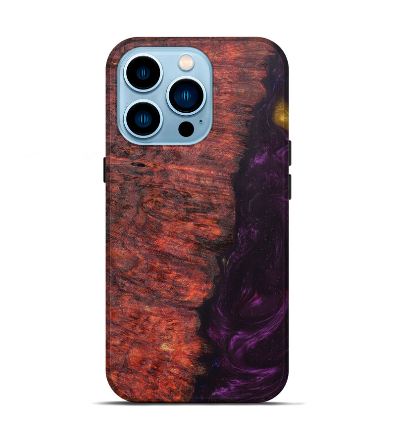 iPhone 14 Pro Wood+Resin Live Edge Phone Case - Julissa (Purple, 607157)