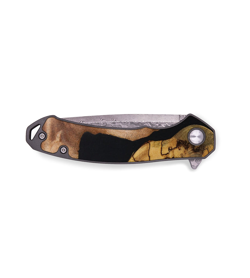 EDC Wood+Resin Pocket Knife - Kingston (Black & White, 644157)