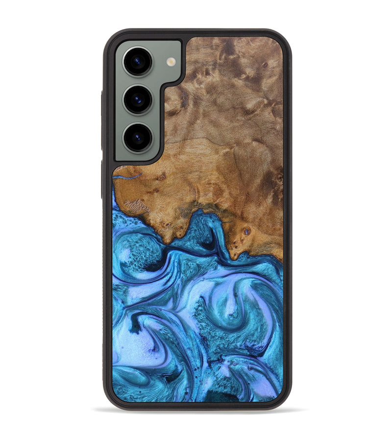 Galaxy S23 Plus Wood+Resin Phone Case - Cyrus (Blue, 629481)