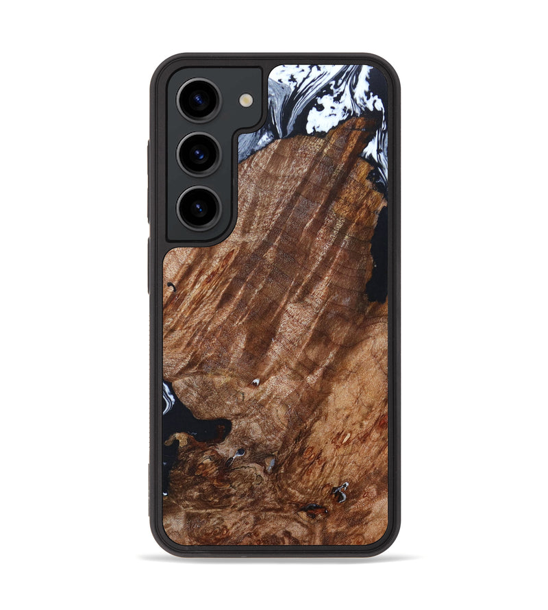 Galaxy S23 Wood+Resin Phone Case - Melisa (Black & White, 633408)