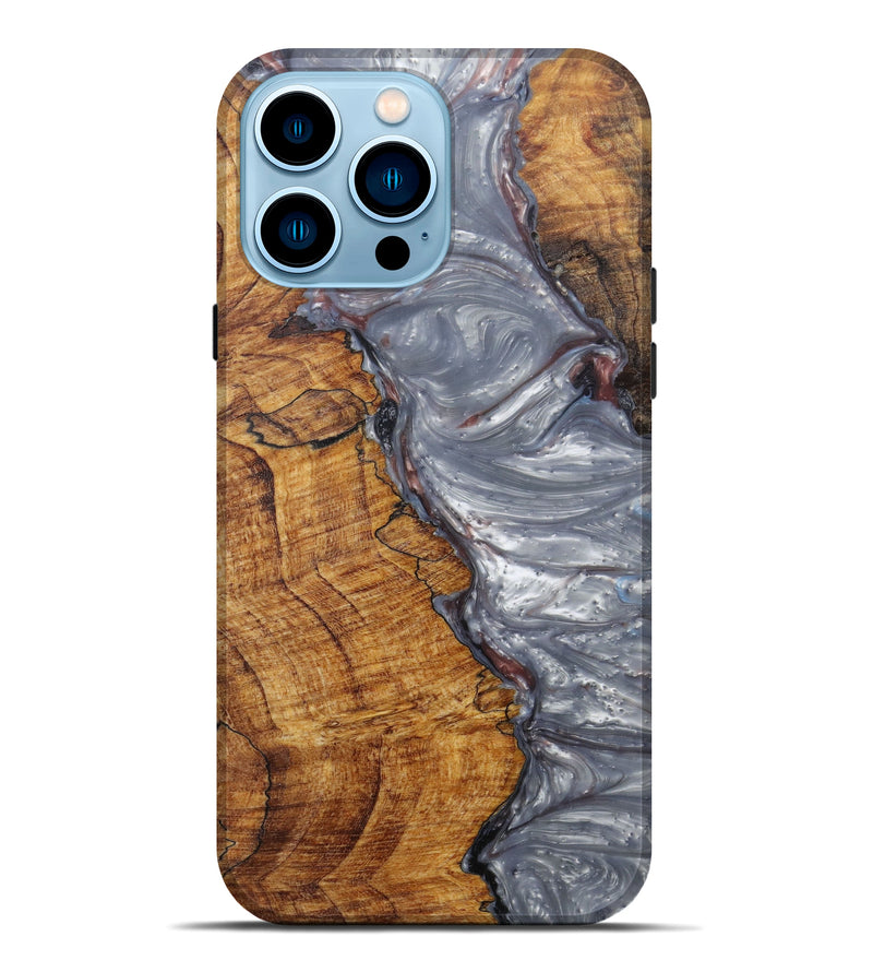 iPhone 14 Pro Max Wood+Resin Live Edge Phone Case - Eastreg (Metallic, 597390)